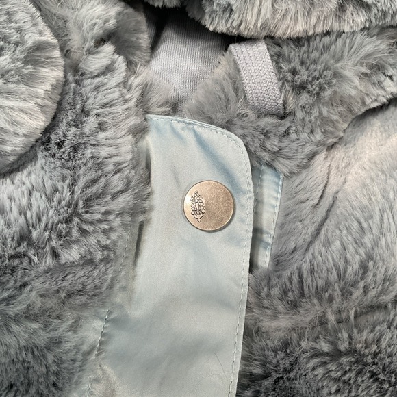 Free People Movement Love It Jacket Hooded Crop Faux Fur Blue Large - Picture 4 of 11